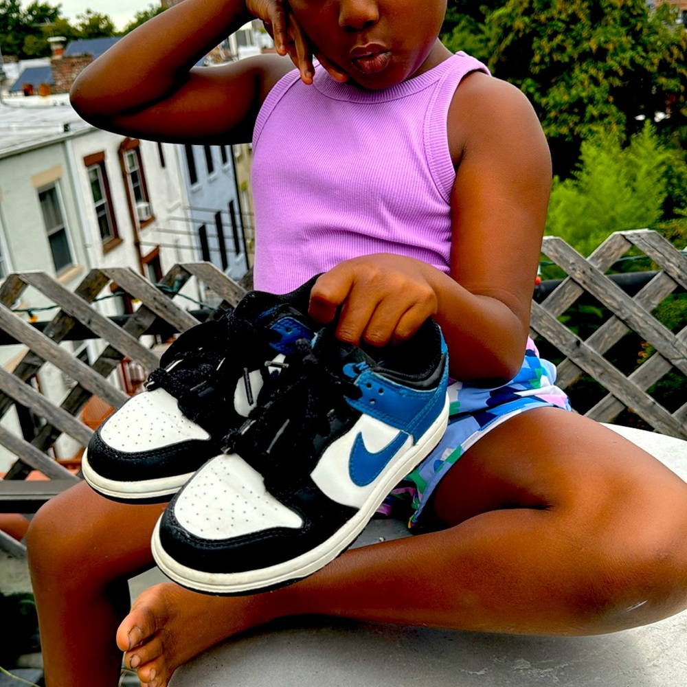 Blue and Black size 12 kids  Nike Dunks.